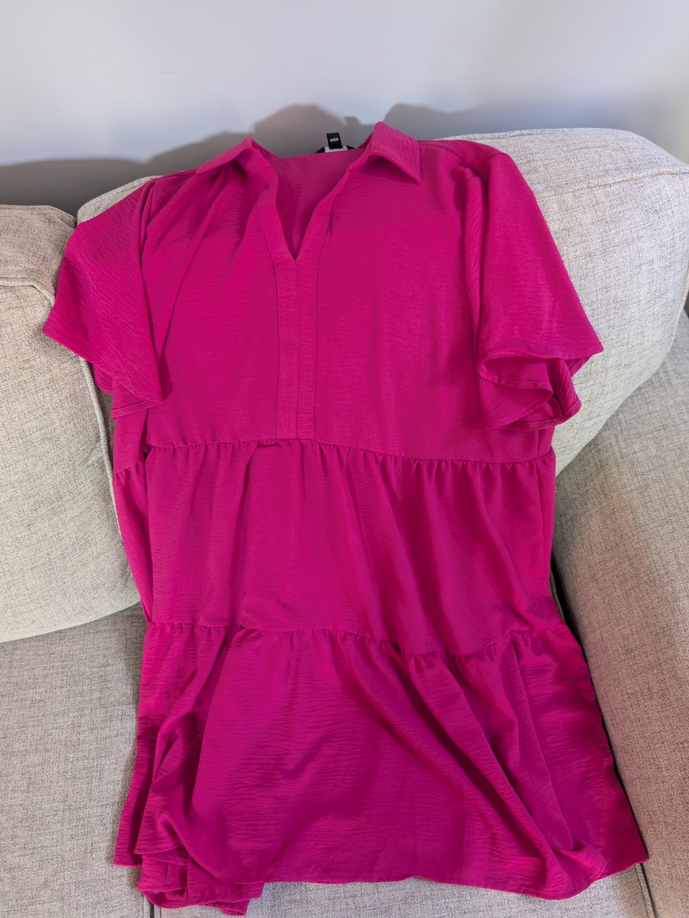 Tahari Fuchsia Tiered Mini Dress
